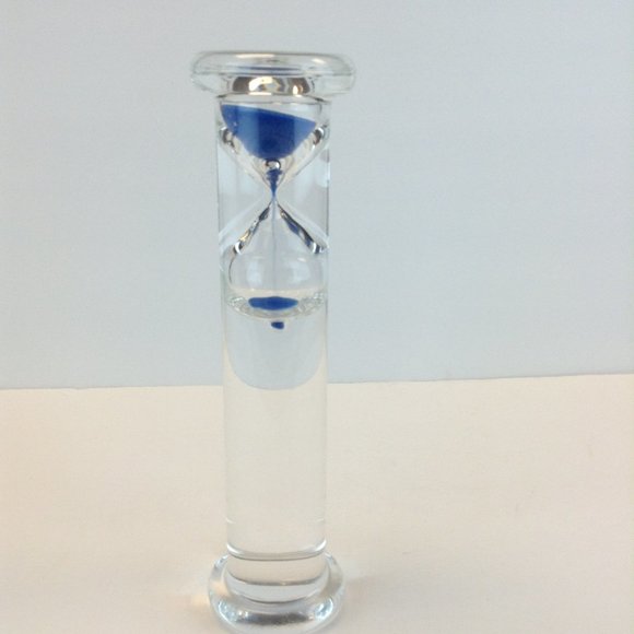 Newton Gravity Five Minute Hourglass Blue Sand Filled Liquid Filled Glass Timer - Picture 5 of 14